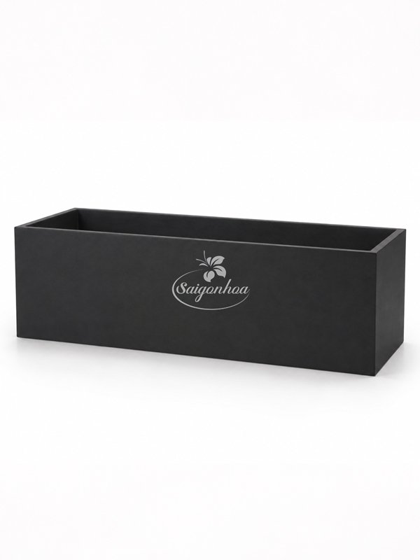 Chậu Composite Chữ Nhật Đen