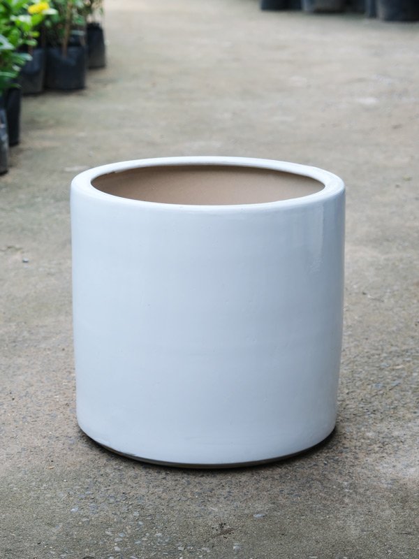 Chậu Sứ Trụ Tròn Trắng M37xC35cm Lòng 1