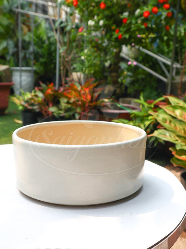 Chậu Sứ Ang Trụ Trắng 12.5