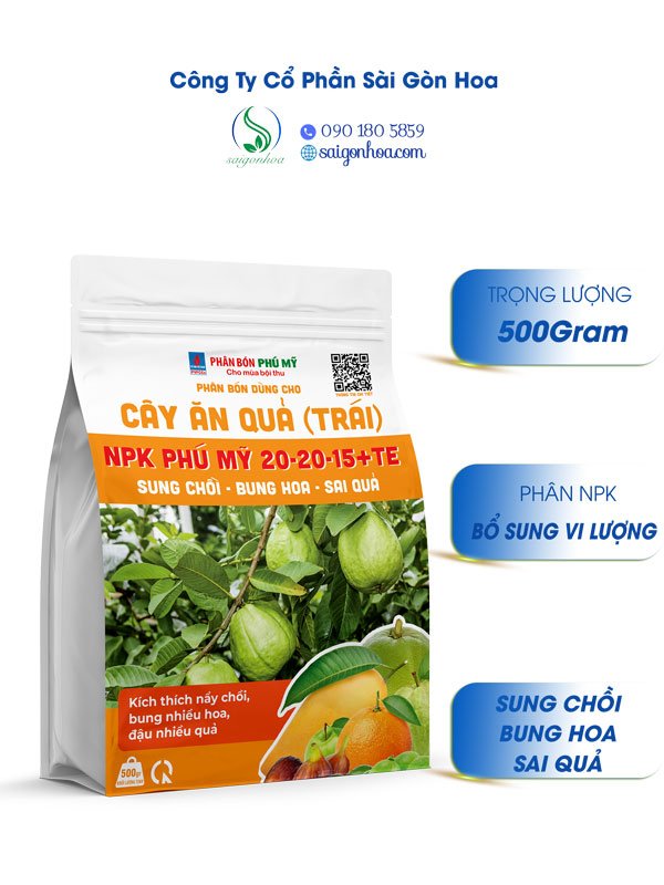 NPK Phú Mỹ 20-20-15+TE Cây Ăn Quả (Trái)