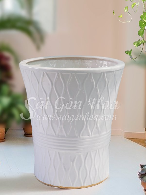 Chậu Sứ Lưới Viền Ngang L1