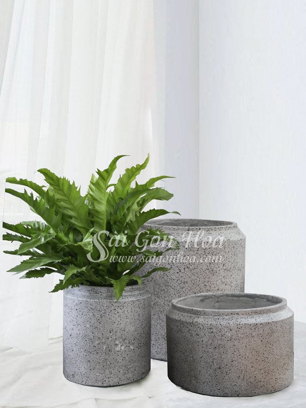 Bộ Chậu Đá Mài Gờ Miệng