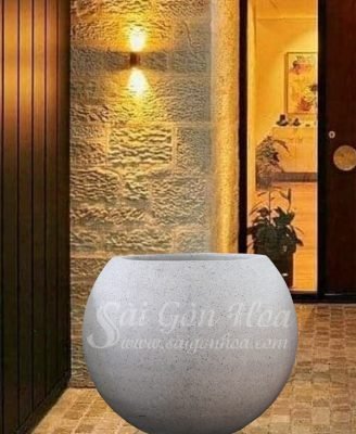 Chậu Đá Mài Gáo Dừa Lớn Xám