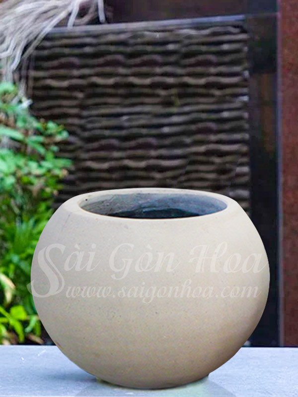 Chậu Đá Mài Gáo Dừa Nhỏ Xi Măng