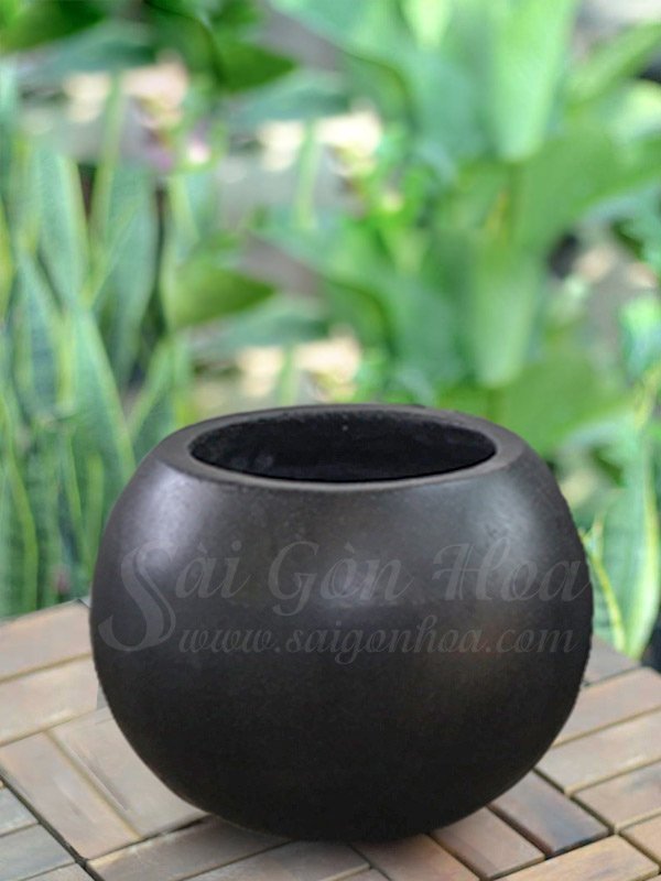 Chậu Đá Mài Gáo Dừa Nhỏ Đen