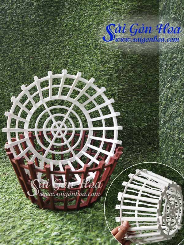 Chậu Nhựa Trồng Lan Giả Gỗ 30