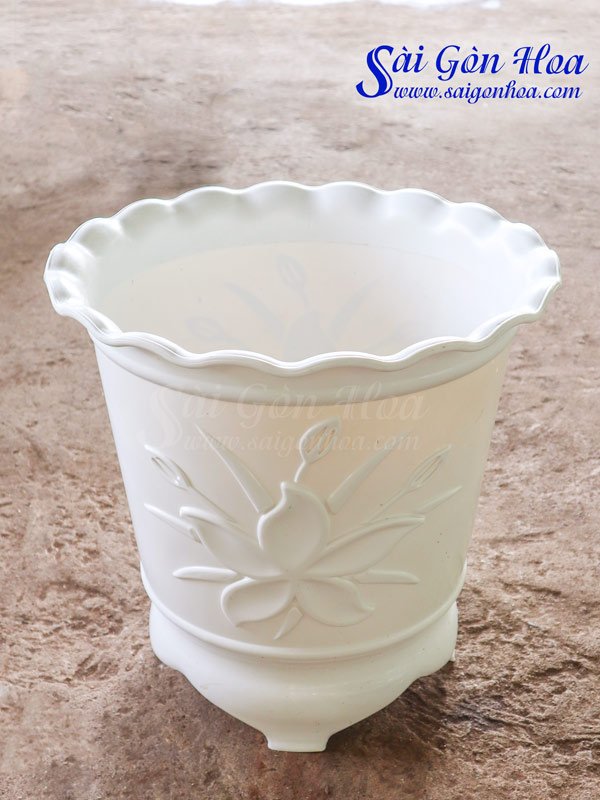 Chậu Nhựa Ba Chân Họa Tiết