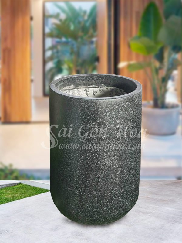 Chậu Đá Mài Đen Bo Tròn 29×50