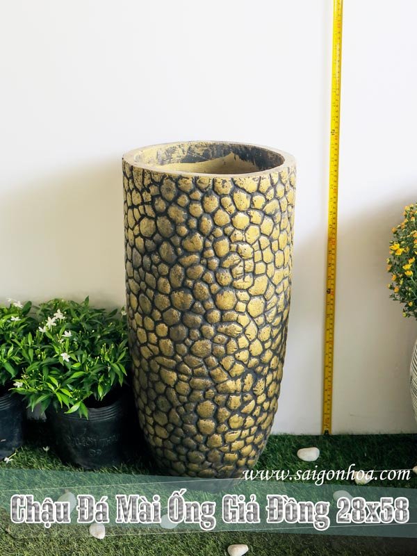 Chậu Đá Mài Ống Giả Đồng 28×58