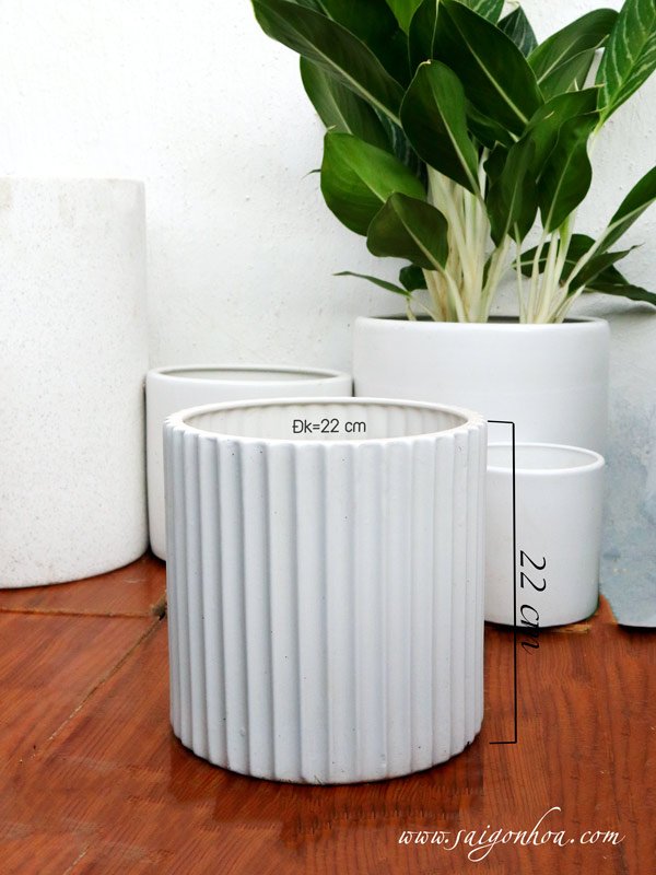 Chậu Trụ Tăm Men Trắng Bát Tràng