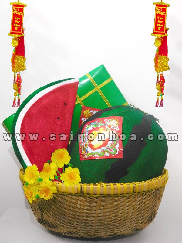Set Dưa Hấu Bánh Chưng Trang Trí Tết