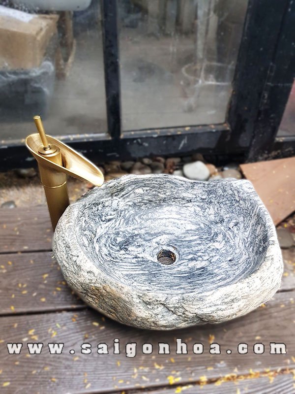 Lavabo Đá Cuội – Bồn Rửa Tay Bằng Đá Tuyết Sơn