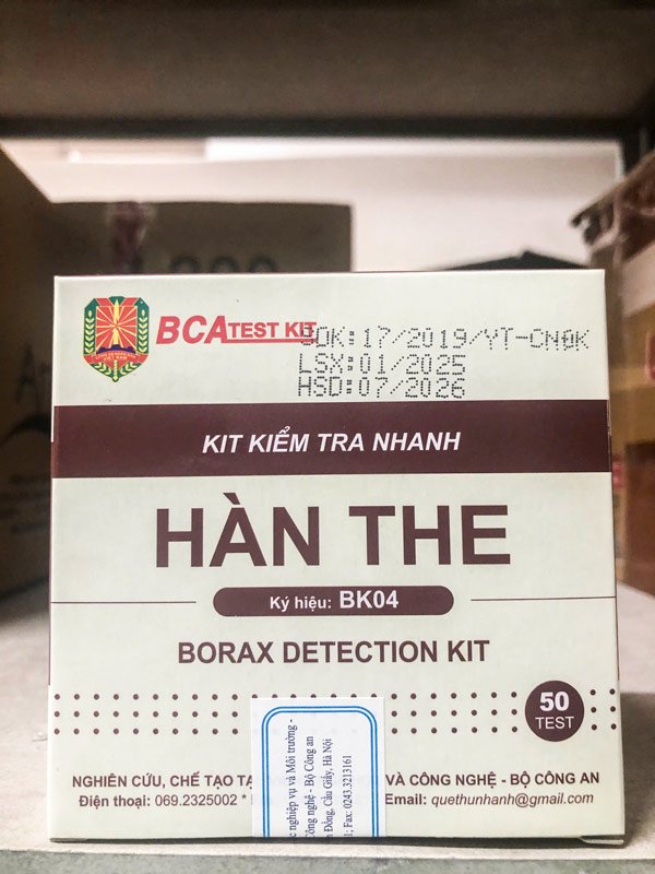 Kit Kiểm Tra Nhanh Hàn The Bộ Công An