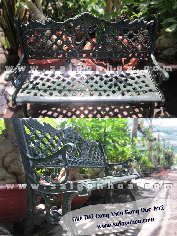 Ghế Dài Công Viên Gang Đúc 1m2