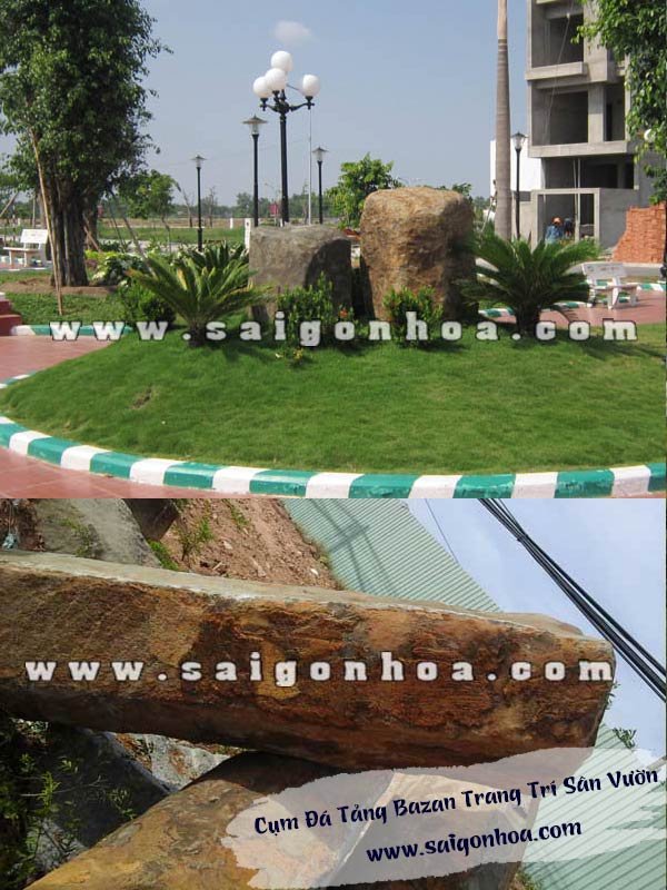 Cụm Đá Tảng Bazan Trang Trí Sân Vườn