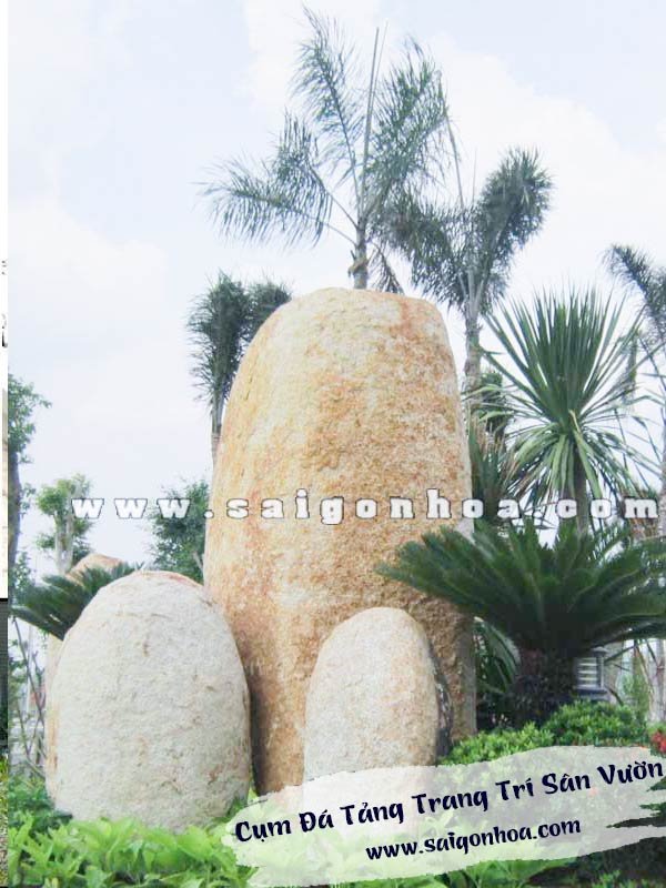 Cụm Đá Tảng Trang Trí Sân Vườn