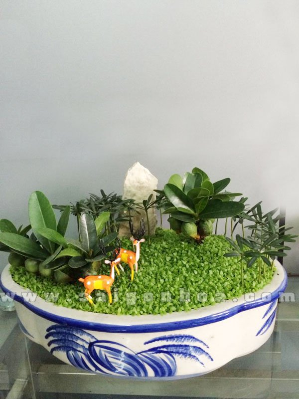 Tiểu Cảnh May Mắn Tài Lộc Rừng Nai