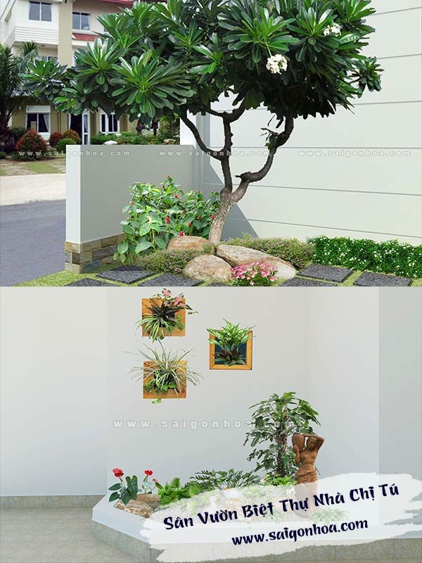 Tiểu cảnh sân vườn nhà Chị Tú