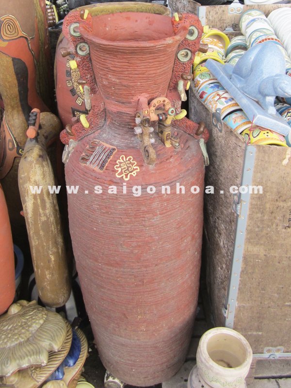 Chậu Gốm Hoa Văn Nổi 06