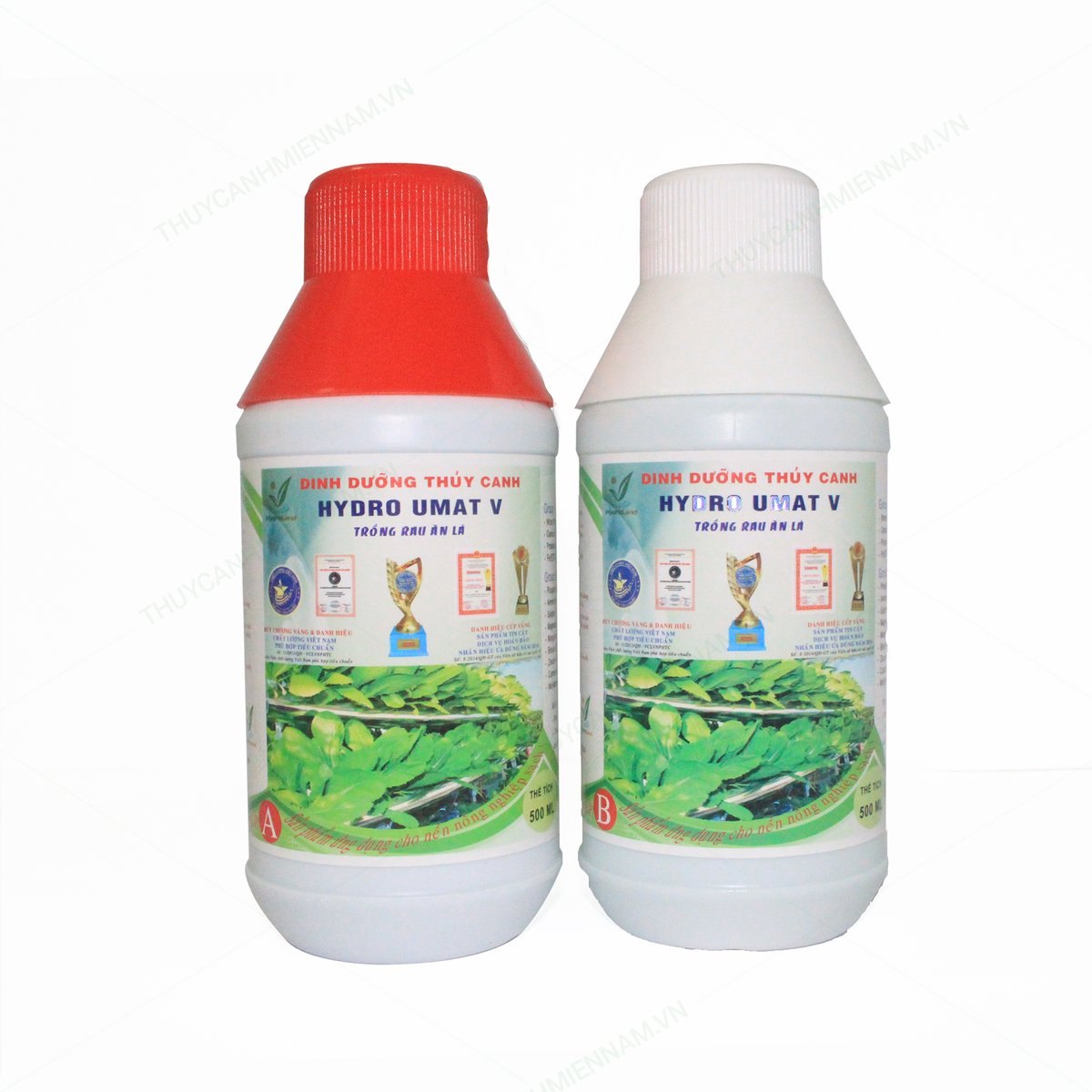 Dung dịch dinh dưỡng thuỷ canh dành cho rau ăn lá Hydro Umat V (2 chai A + B) 500ml