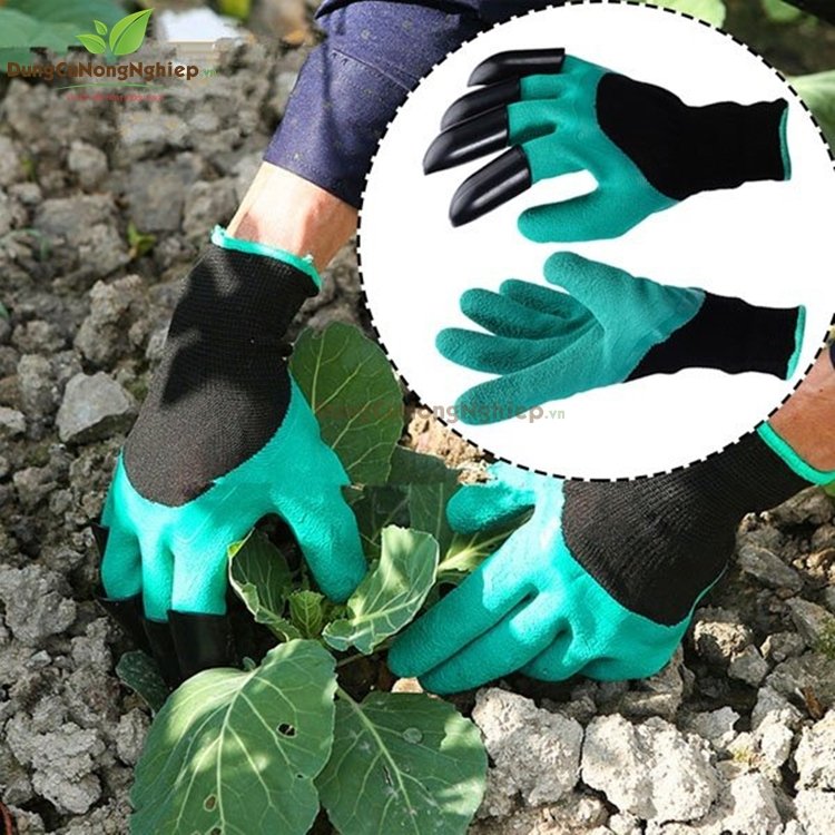 Bao tay làm vườn đa năng có móng vuốt 1 bên