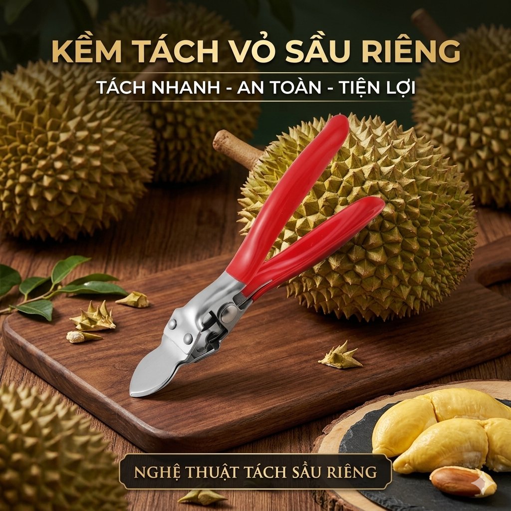 Dụng cụ kìm tách vỏ, mở trái sầu riêng