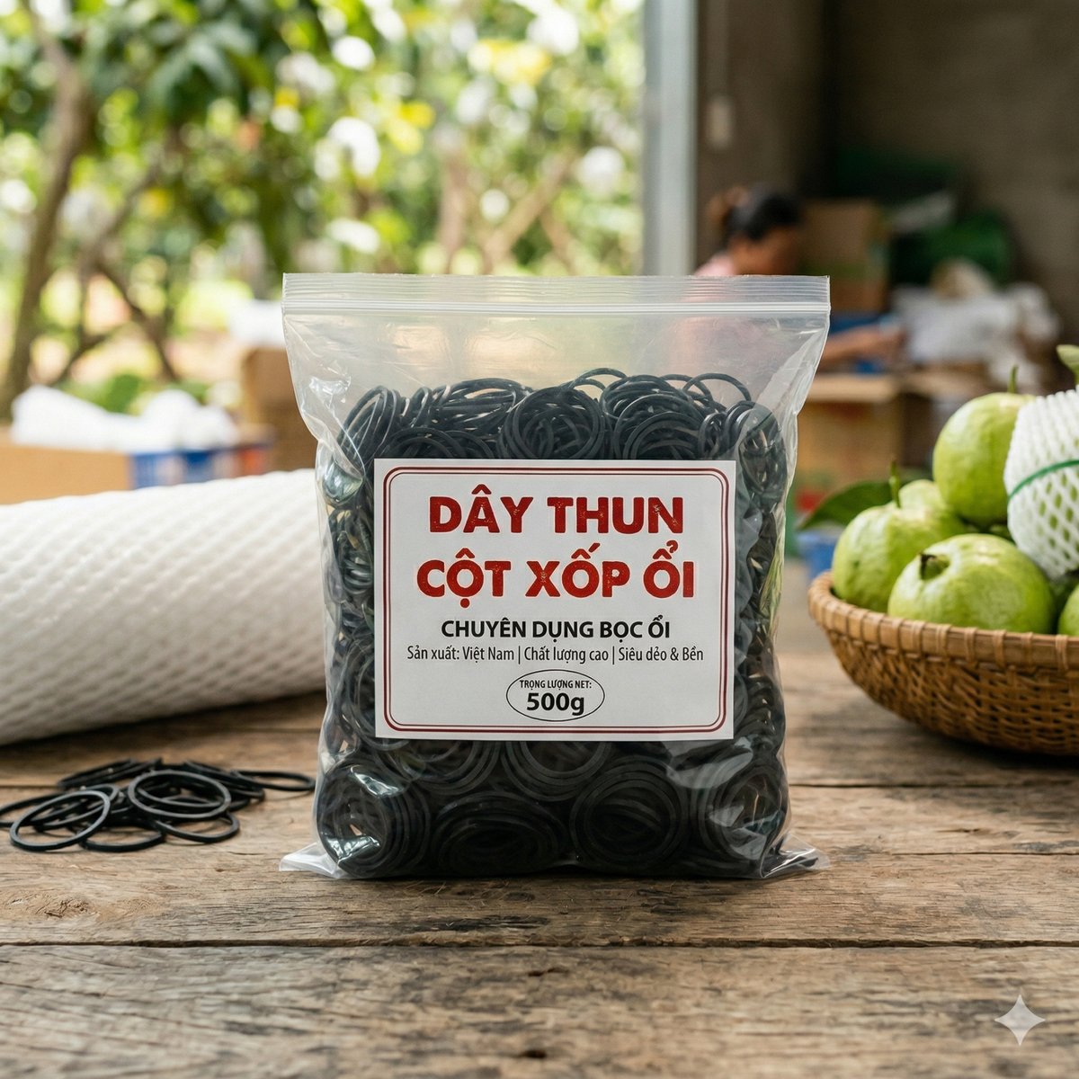 Dây thun cột xốp ổi (500g)