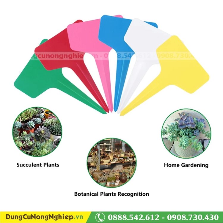 Thẻ ghim vườn hoa, chậu cây hình chữ T nhiều màu (20 cái)