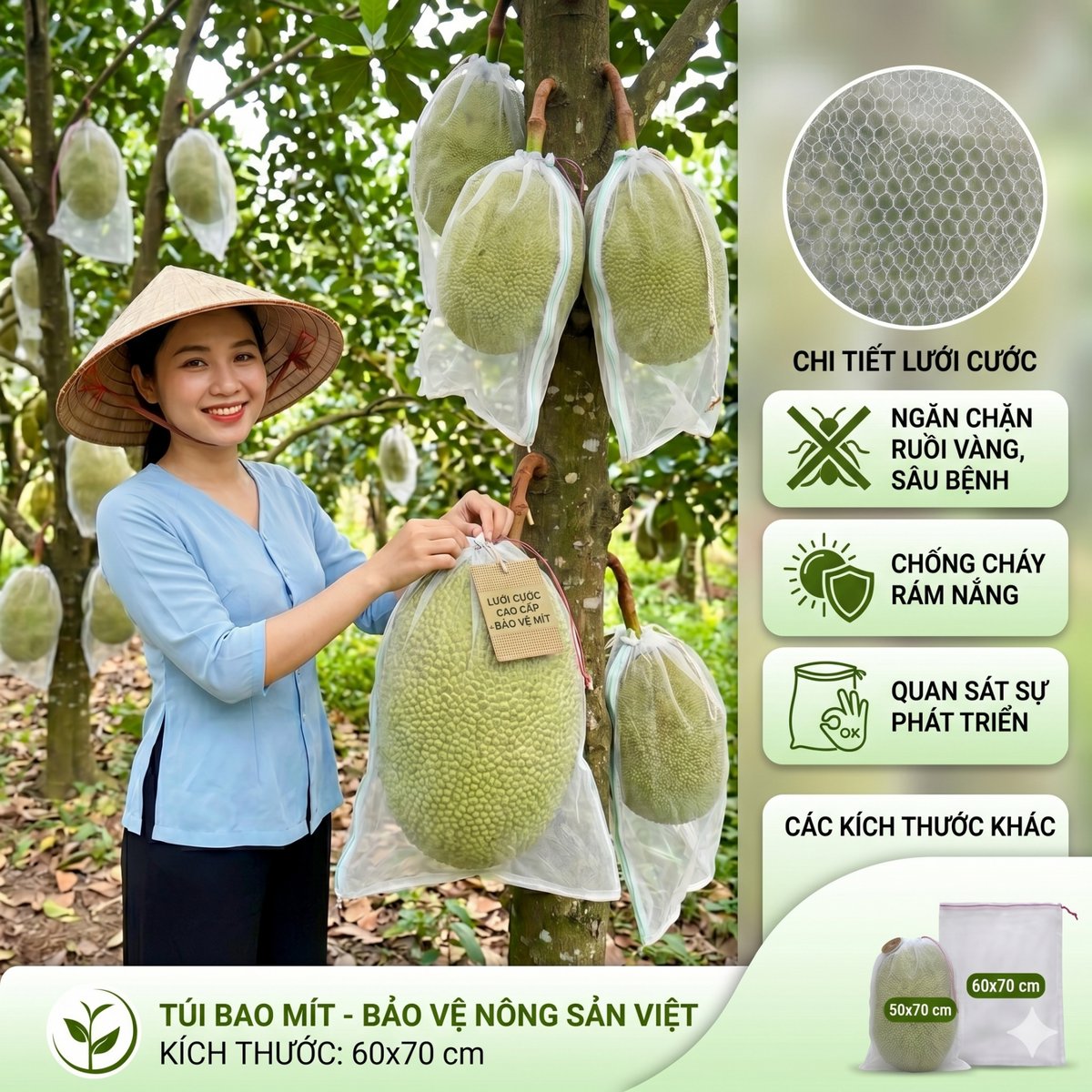 Bao mít lưới cước 60x70cm
