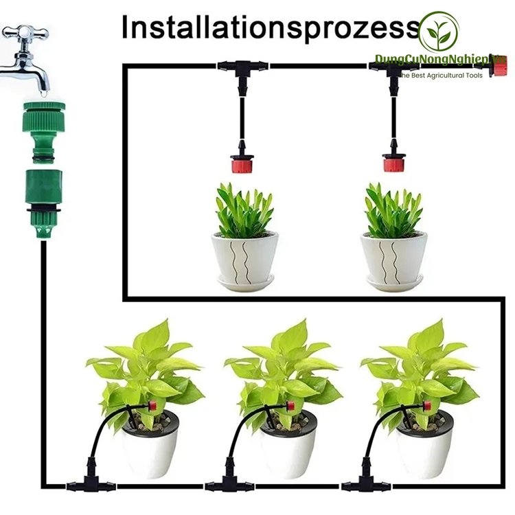 Bộ Kit 16 Đầu tưới 8 tia TX-DIY-031 - 16m dây