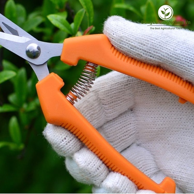Kéo cắt tỉa lưỡi ngắn sắc bén màu cam