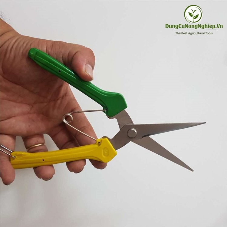 Kéo cắt tỉa cán vàng xanh 21cm