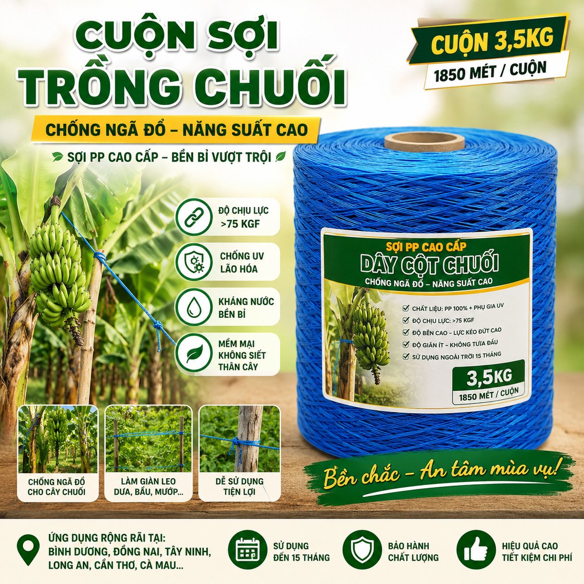 Cuộn sợi trồng chuối (cuộn 3,5kg)
