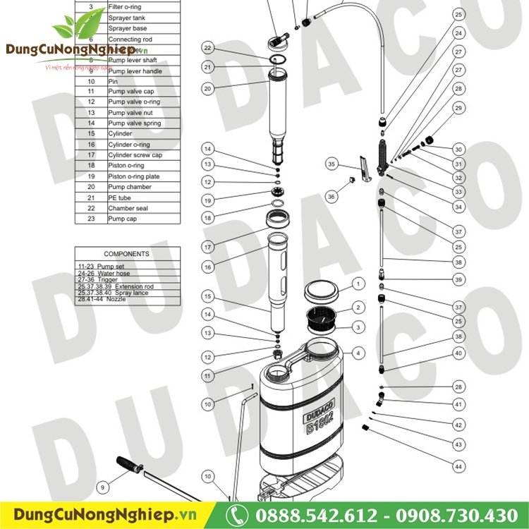 Bình 18lit con ong B1803 Dudaco