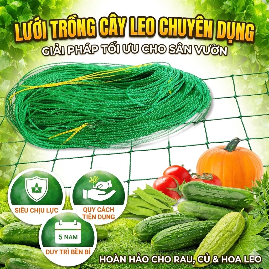 Lưới làm giàn leo Tháp xanh 3.6m x 1.8m