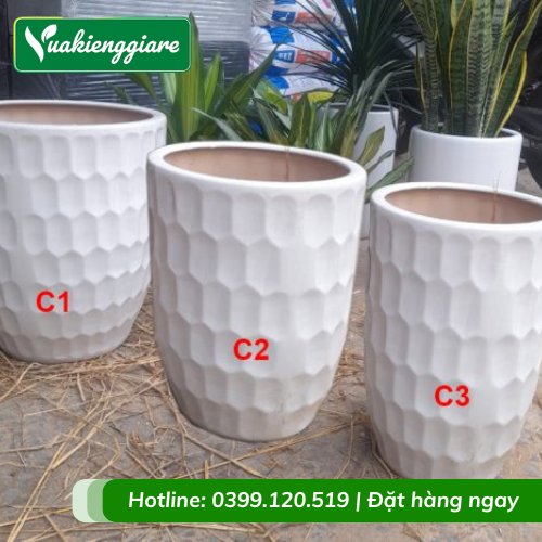 Chậu sứ tráng men hình tổ ong