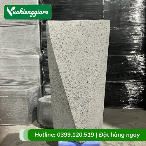 Chậu Đá Xi Măng Mài Hình Bát Giác