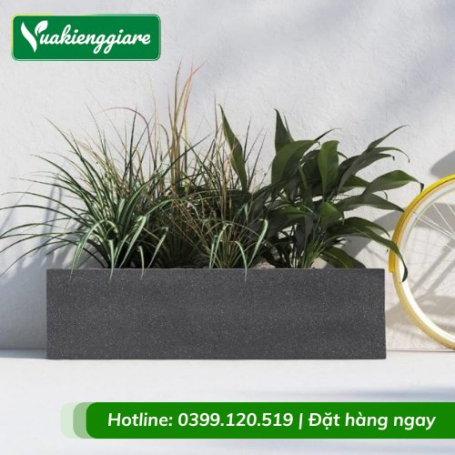 Chậu Chữ Nhật Trồng Cây Xi Măng Đá Mài 30×80