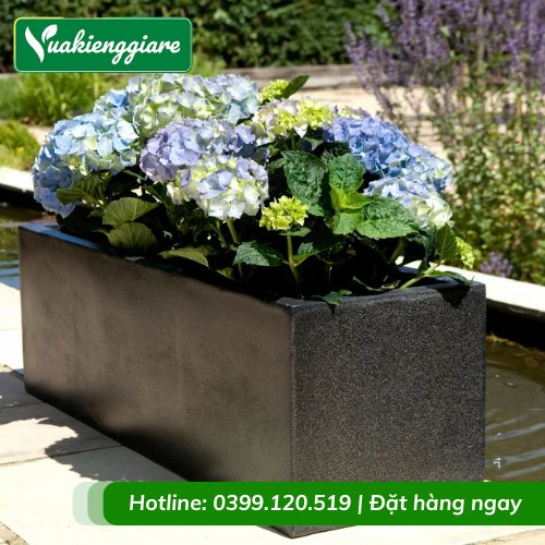 Chậu Xi Măng Đá Mài Hình Chữ Nhật 40×60