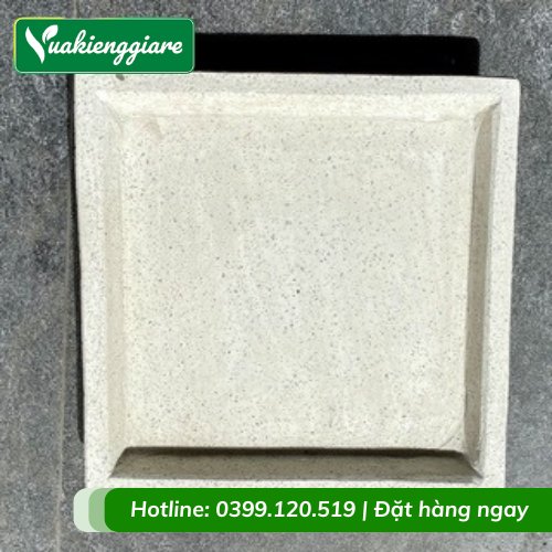 Dĩa Lót Chậu Xi Măng Đá Mài Vuông 40cm