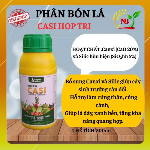 HOPTRI CASI – PHÂN BÓN LÁ TRUNG LƯỢNG CANXI Cứng cây – Dày lá – Xanh cành – Chắc quả