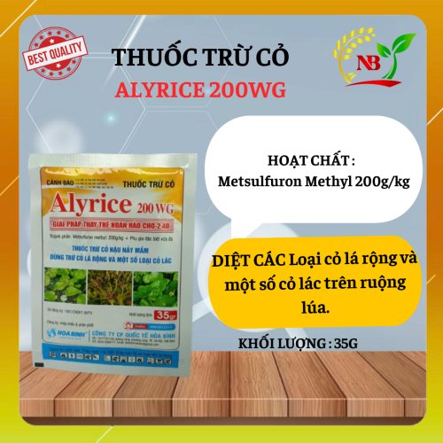 ALYRICE 200WG – Thuốc trừ cỏ hậu nảy mầm cho lúa