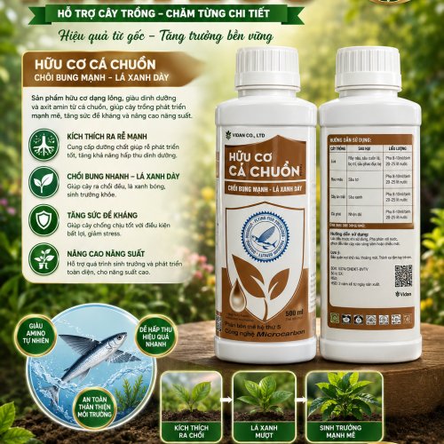 phân bón đạm cá chuồn hữu cơ 500ml