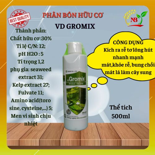 PHÂN BÓN HỮU CƠ VD GROMIX 500ml