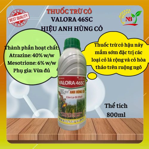 THUỐC TRỪ CỎ VALORA 46SC HIỆU ANH HÙNG CỎ 800ml