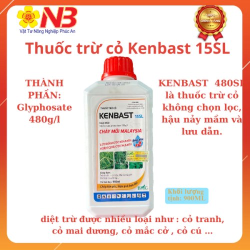 (CỎ) Thuốc trừ cỏ Kenbast 15SL- 900ml hoặc mẫu Kenup Vua cháy Khai hoang. Glufosinate 150g/l) - Cháy mới Malaysia- Lưu dẫn cực nhanh, hiệu quả cực mạnh- cháy chậm
