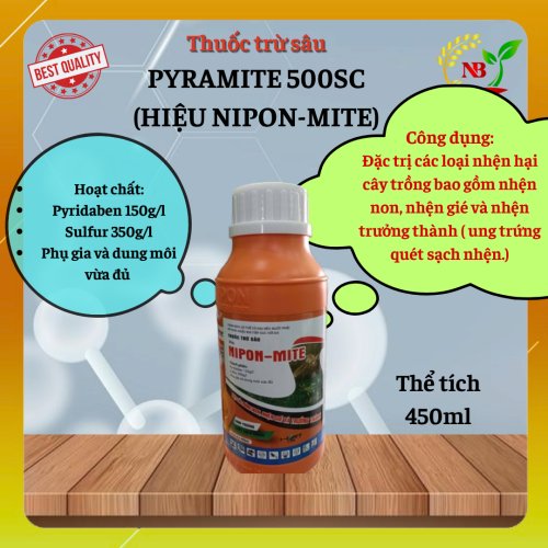 Thuốc trừ sâu PYRAMITE 500SC (HIỆU NIPON-MITE) 450ml