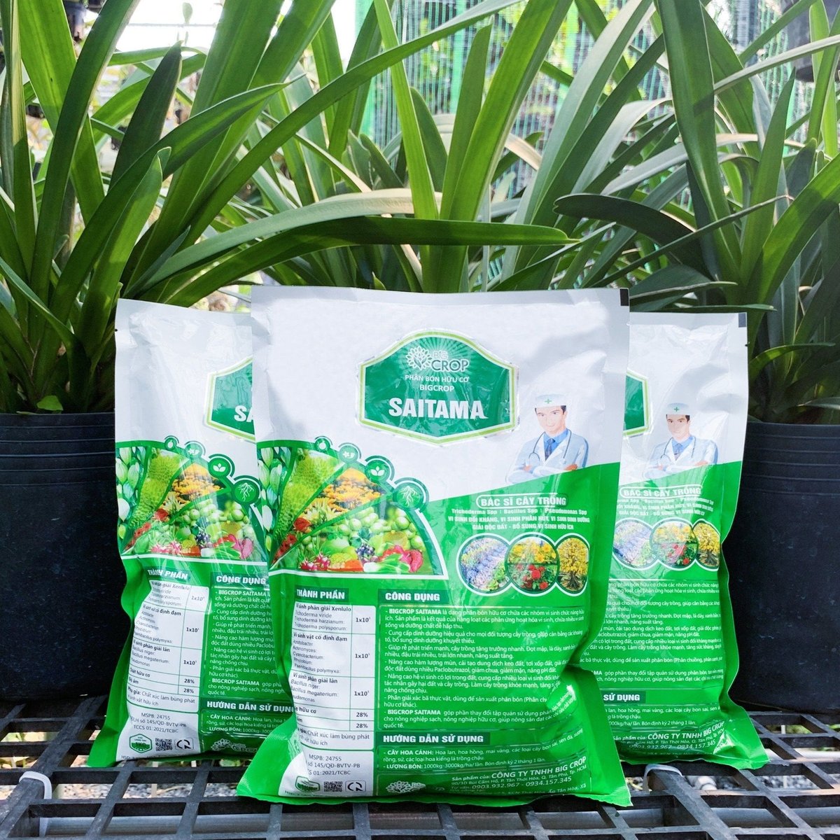 Goc247 - Phân Tan Chậm (VIÊN NÉN) Hữu Cơ Vi Sinh Dùng Cho Phong Lan, Cây Cảnh, Hoa Mai, Hoa Hồng, Rau - Saitama 1kg/gói 2