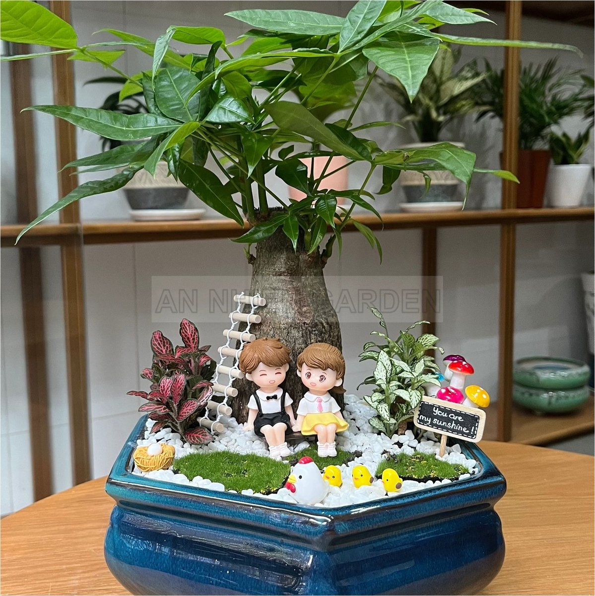 Chậu Sứ Cao Họa Tiết Chiếc Lá | Màu Trắng 2