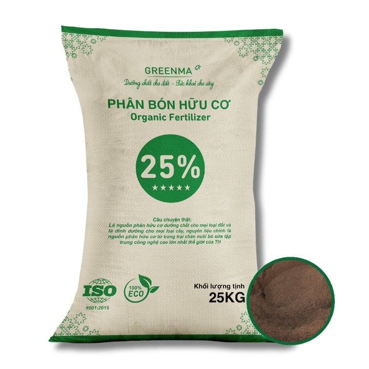 Phân Bón Hữu Cơ Greenma 25% Dạng Bột, Bao 25kg